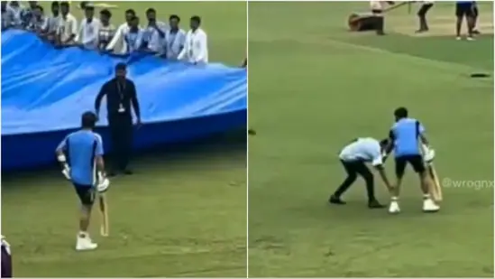 Kanpur groundstaff member forgoes cover-removing duties to touch Virat Kohli's feet, India star reciprocates with special gesture