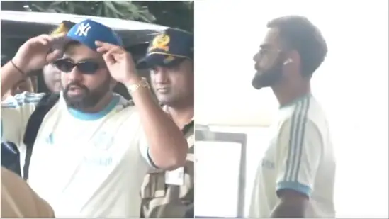 Rohit Sharma and Virat Kohli seen at Mumbai airport as Team India departs for Dubai for the Champions Trophy